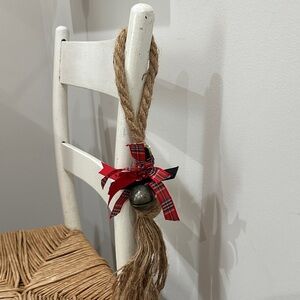 Festive Red and Black Tartan Holiday Chair Decoration